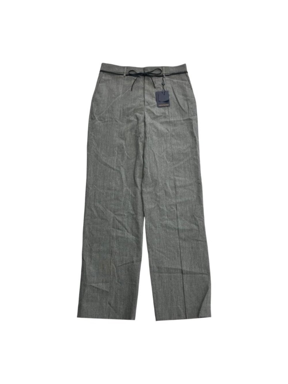 Louis Vuitton Drawstring Belt Pleats Pants Trousers Wool Virgil Abloh Gray 46